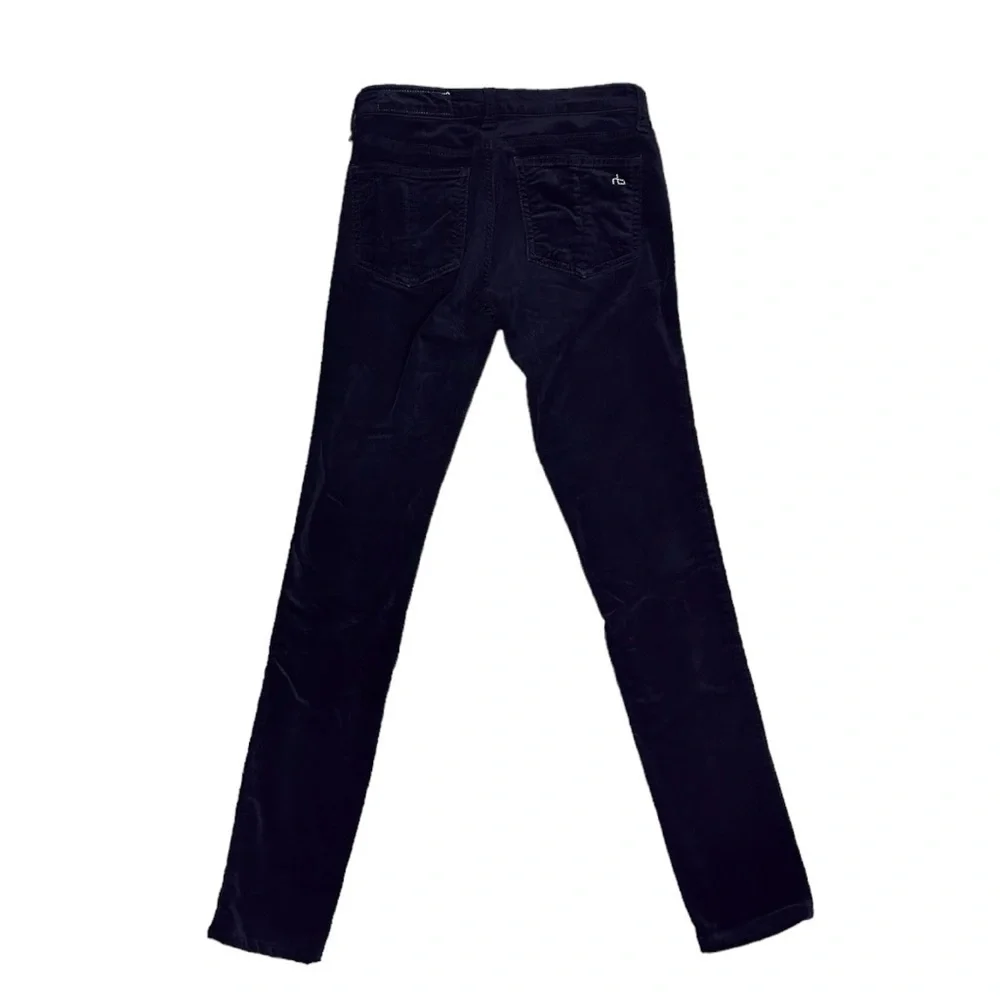 Rag And Bone Black Velvet Skinny Stretch Jeans Zipper Size 24 - Picture 2 of 14